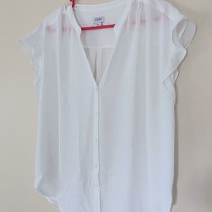 J. Crew White Button Down Top